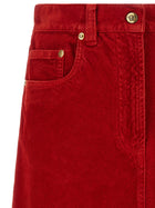 Versace Corduroy Skirt Red