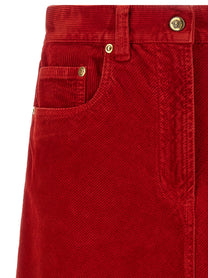 Versace Corduroy Skirt Red
