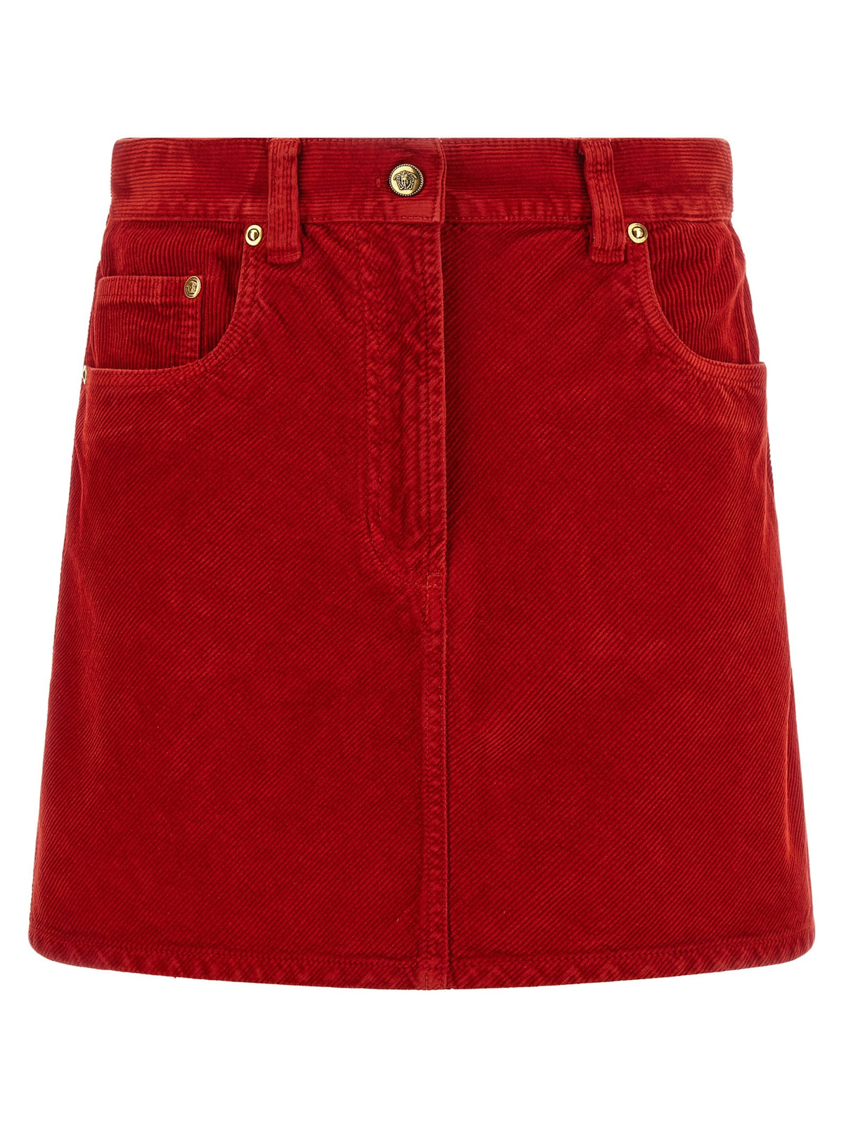Versace Corduroy Skirt Red