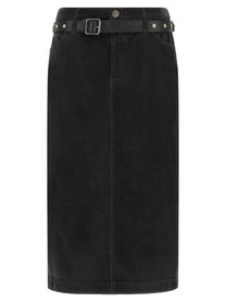 Pinko Corduroy Skirt Black