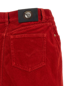 Versace Corduroy Skirt Red