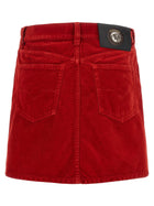 Versace Corduroy Skirt Red