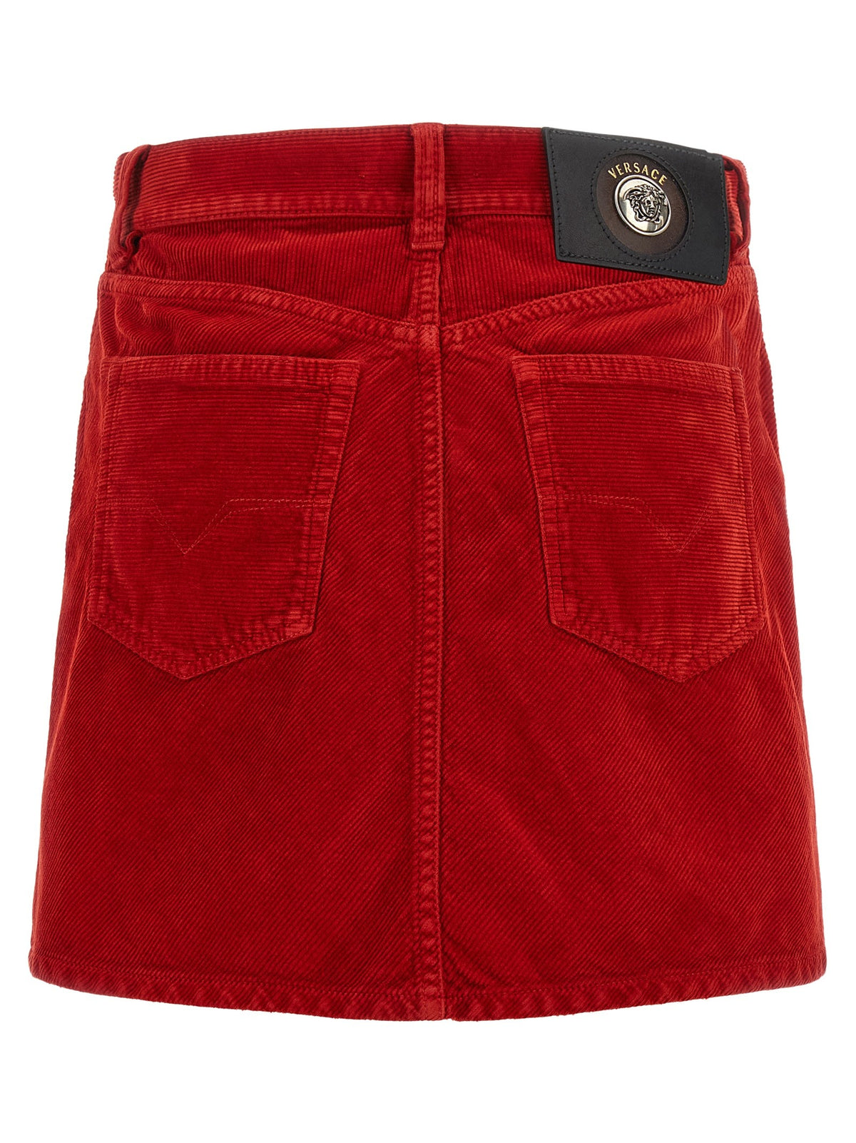 Versace Corduroy Skirt Red