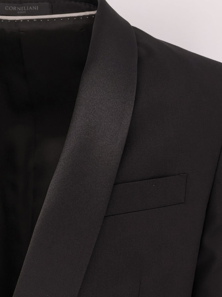 Corneliani - Virgin Wool Tuxedo With Satin Lapel - Men’s Outerwear