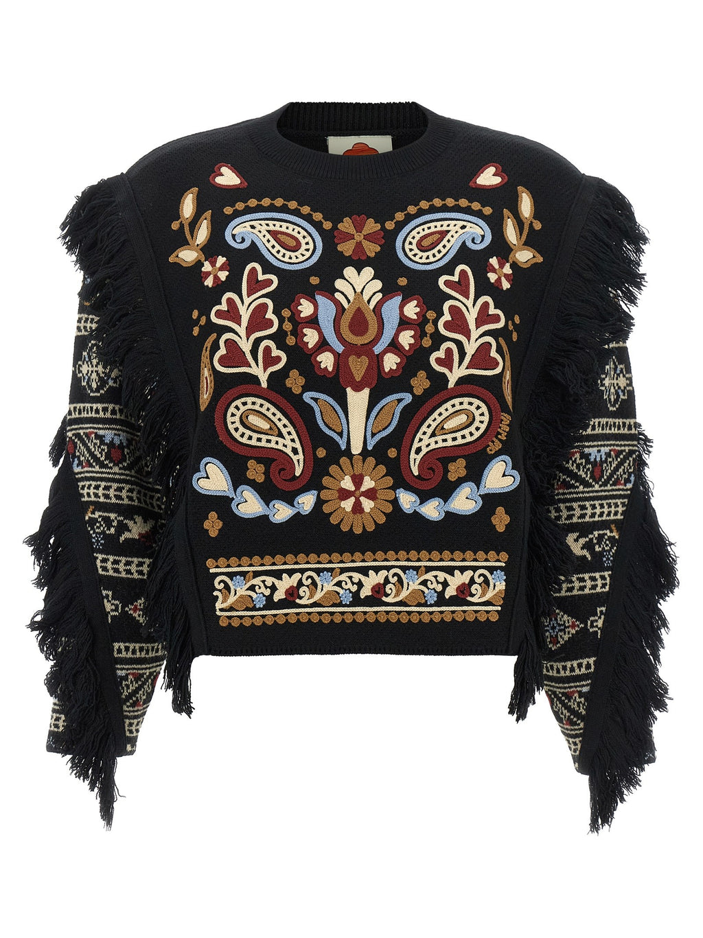 FARM Rio Cornely Embroidery Sweater Black