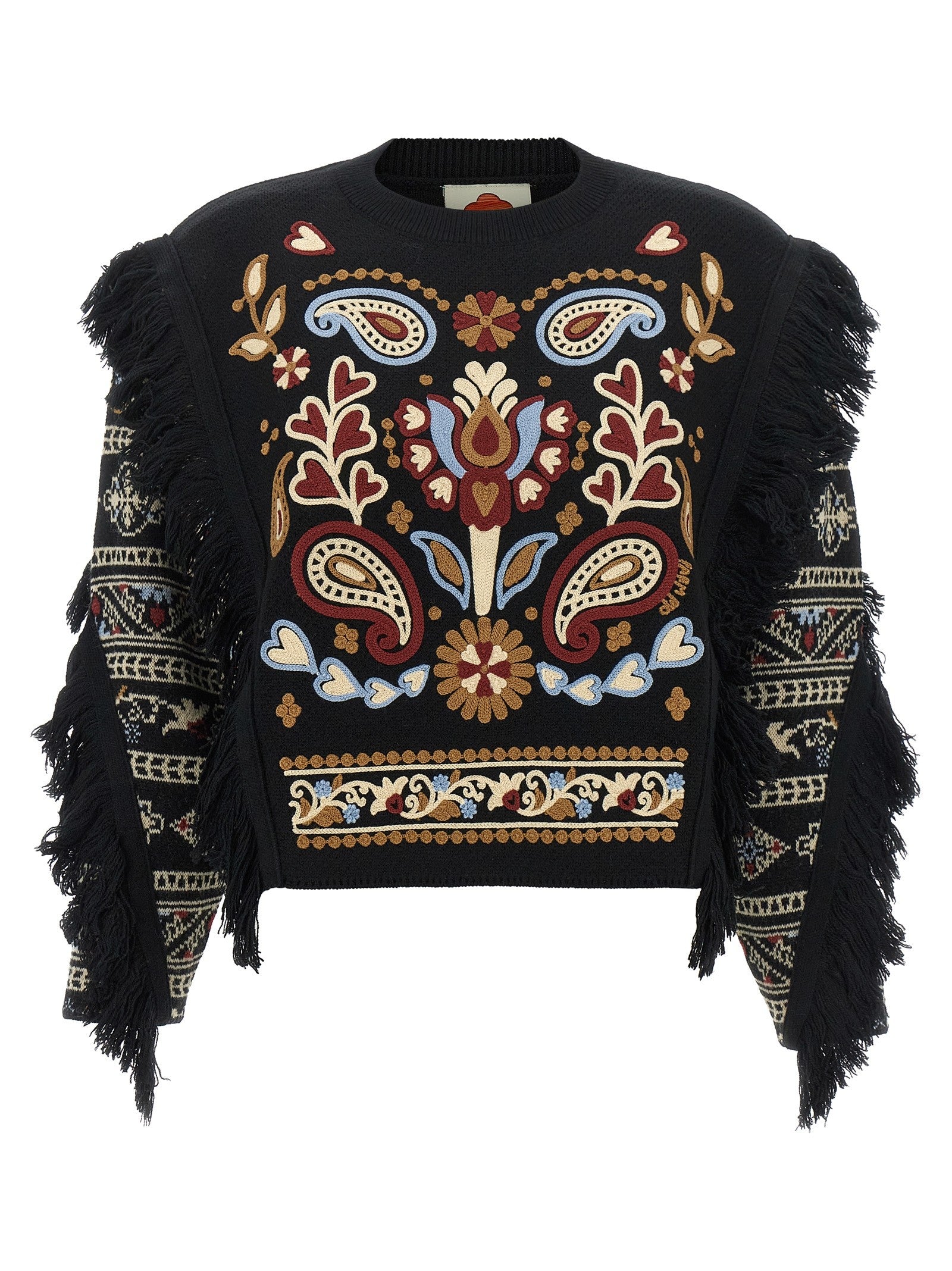 FARM Rio Cornely Embroidery Sweater Black