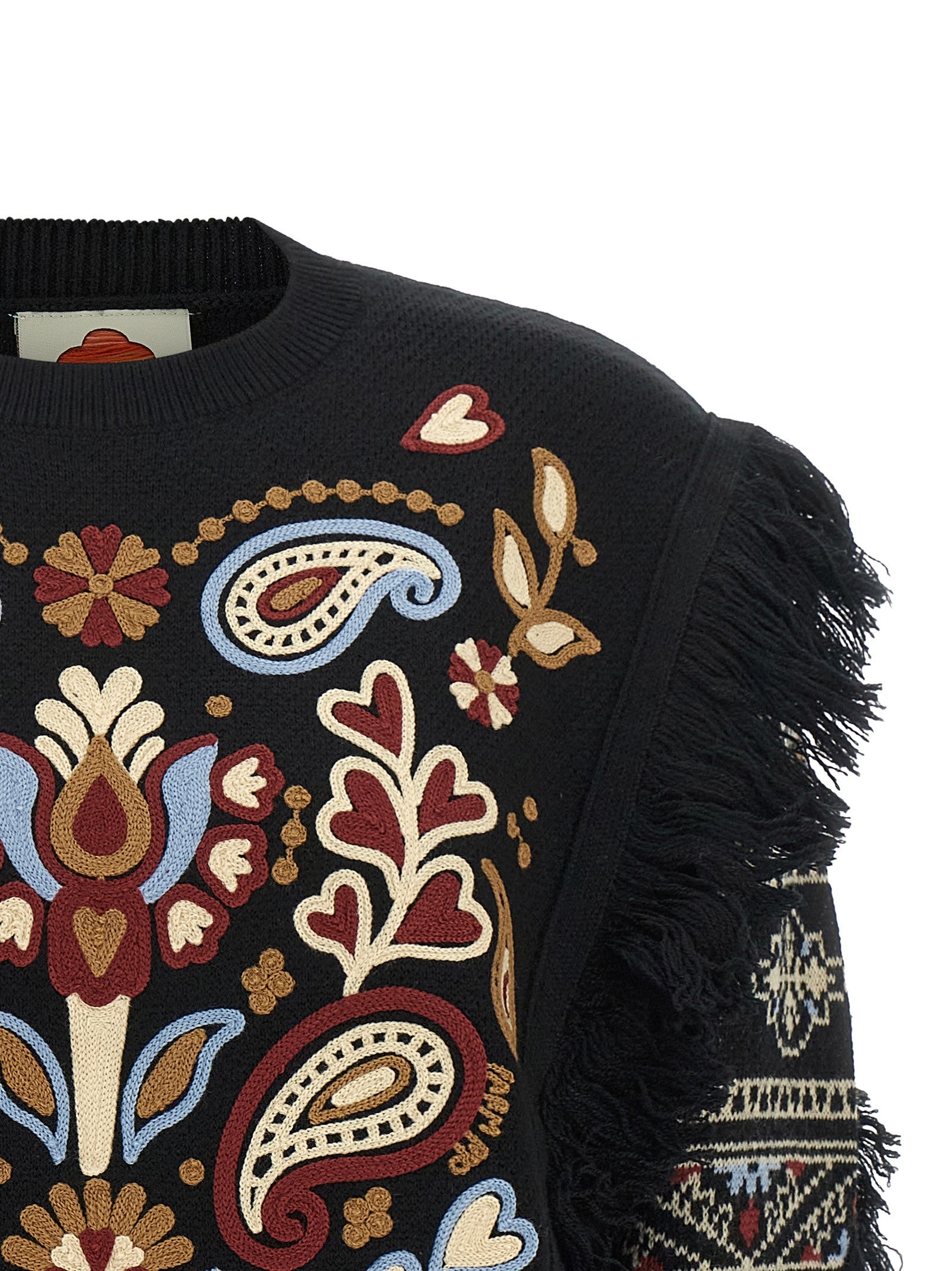 FARM Rio Cornely Embroidery Sweater Black