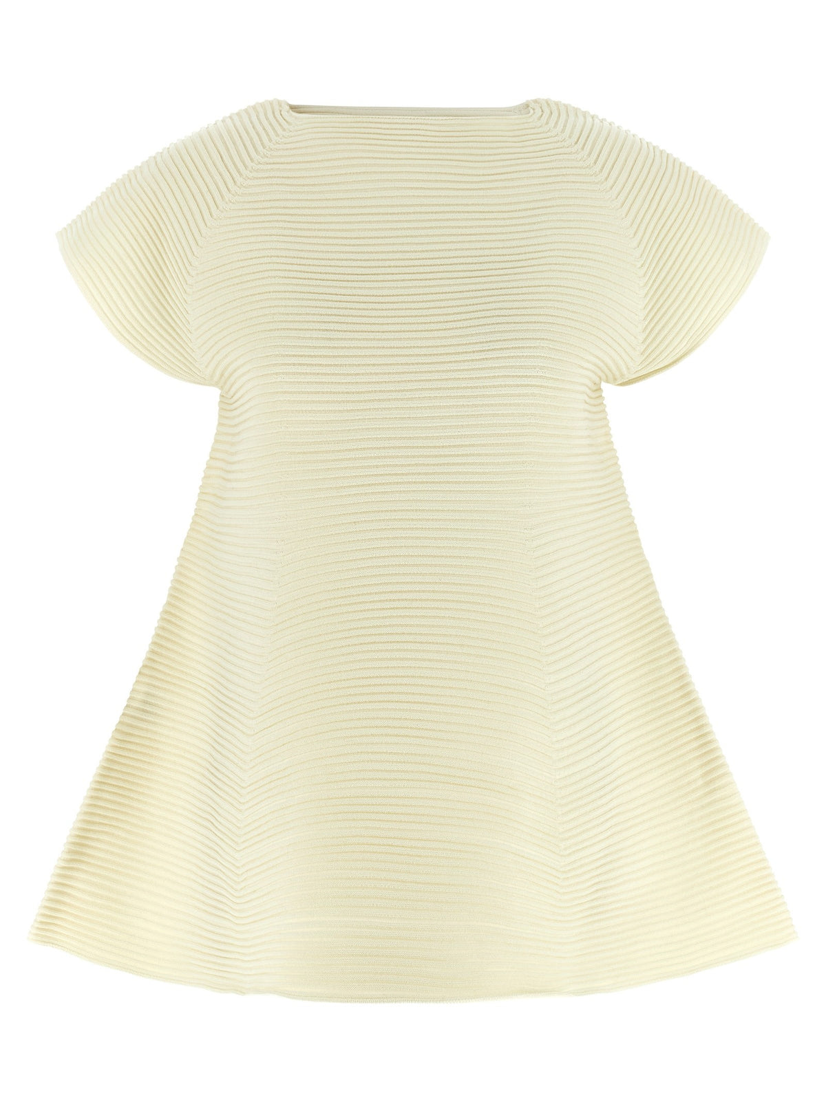 ISSEY MIYAKE Corrugated Knit Dress Yellow