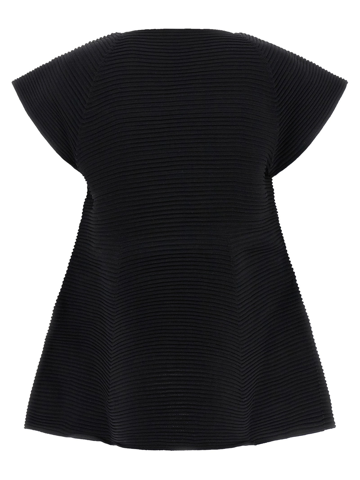 ISSEY MIYAKE Corrugated Knit Dress Black, view 2
