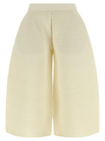ISSEY MIYAKE Corrugated Knit Pants White