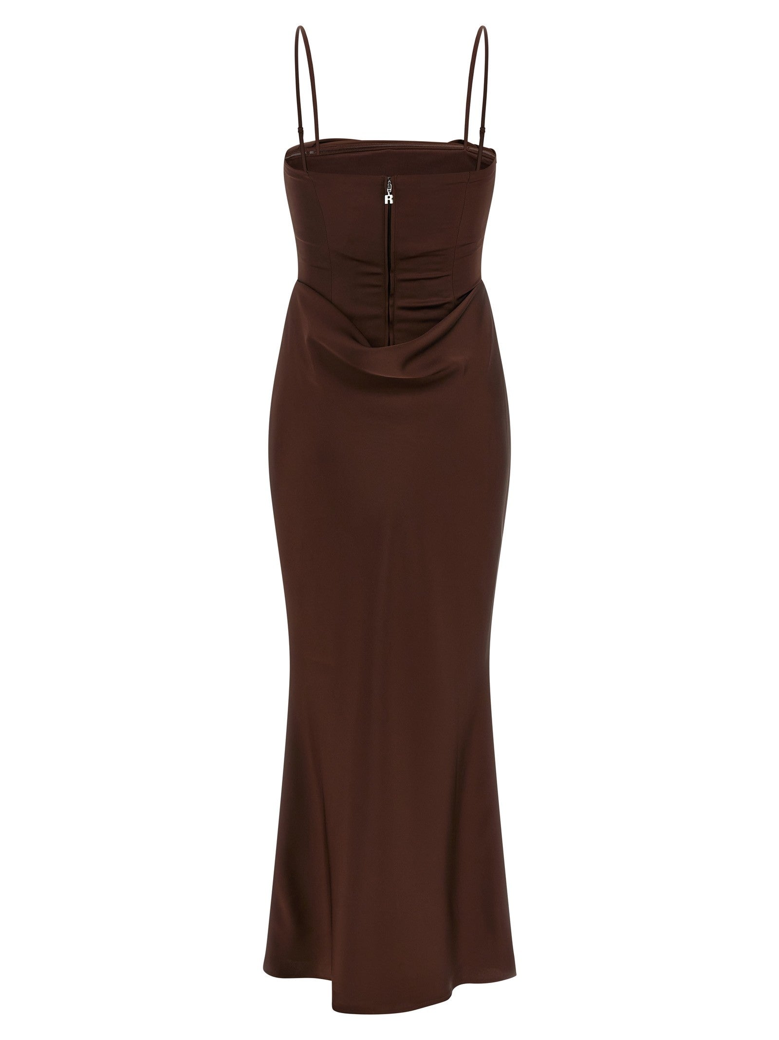 ROTATE Birger Christensen Corsage Long Dress Brown