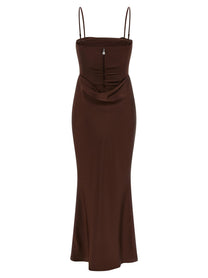 ROTATE Birger Christensen Corsage Long Dress Brown