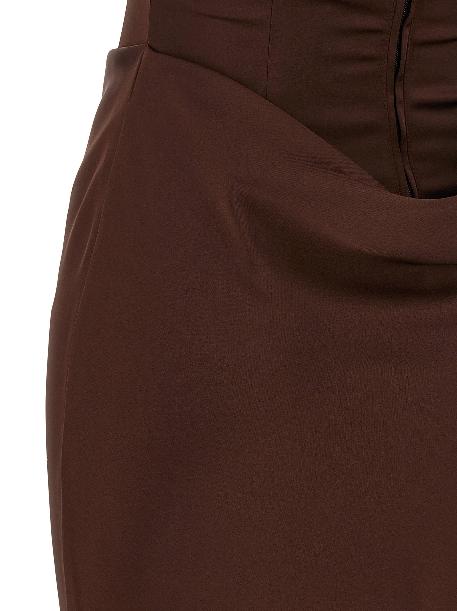 ROTATE Birger Christensen Corsage Long Dress Brown