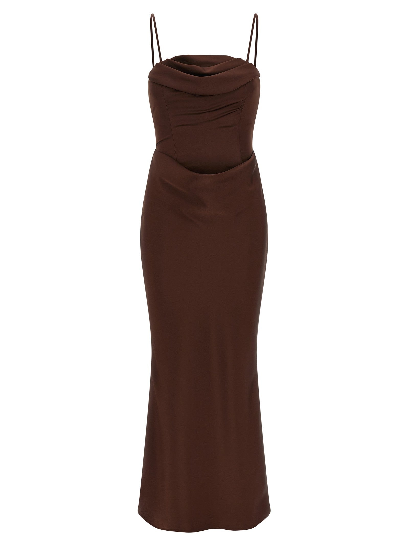 ROTATE Birger Christensen Corsage Long Dress Brown