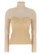 Jean Paul Gaultier Corset Sweater Beige