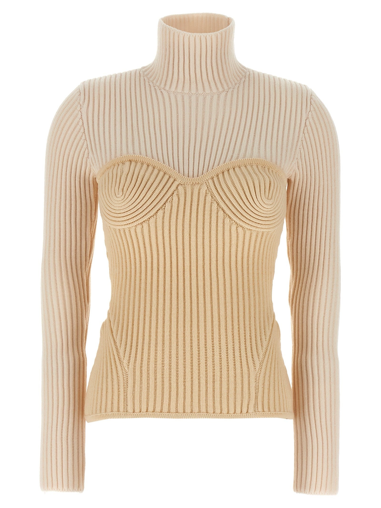 Jean Paul Gaultier Corset Sweater Beige