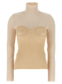 Jean Paul Gaultier Corset Sweater Beige