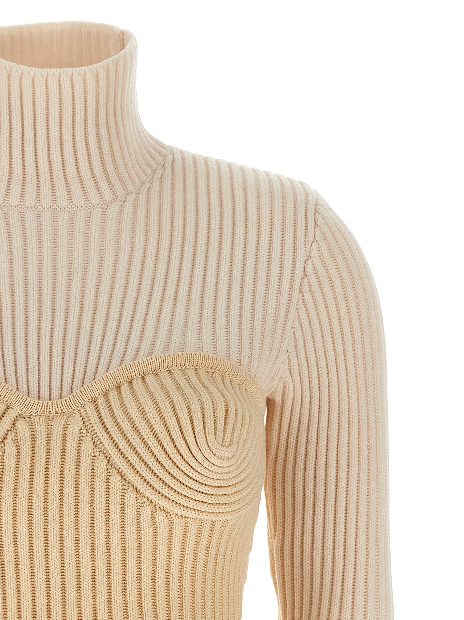 Jean Paul Gaultier Corset Sweater Beige