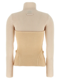 Jean Paul Gaultier Corset Sweater Beige