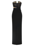 Nensi Dojaka Corsetted Draped Maxi Dress Black, view 2
