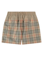 Burberry Men's Swimsuit with Print Check Beige