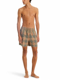 Burberry Men's Costume Con Stampa Check Beige