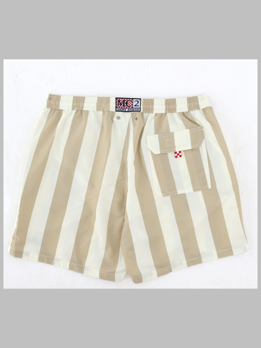 Mc2 Saint Barth Men's Costume DA Bagno Con Coulisse Beige