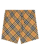 Burberry Men's Swimsuit with Print Check Beige, view 3