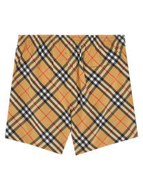Burberry Men's Costume DA Bagno Con Stampa Check Beige
