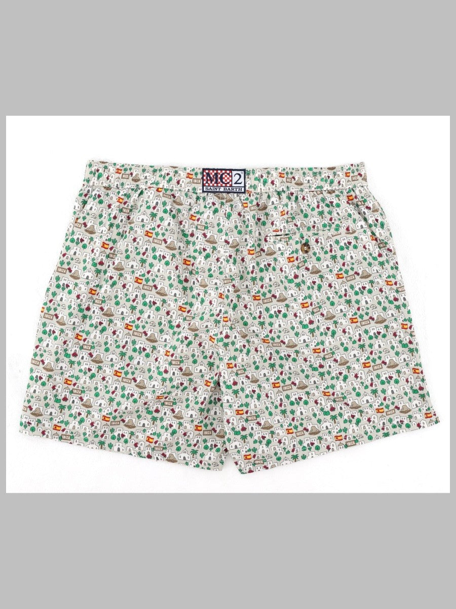 Mc2 Saint Barth Men's Costume DA Bagno Con Stampa Multicolor