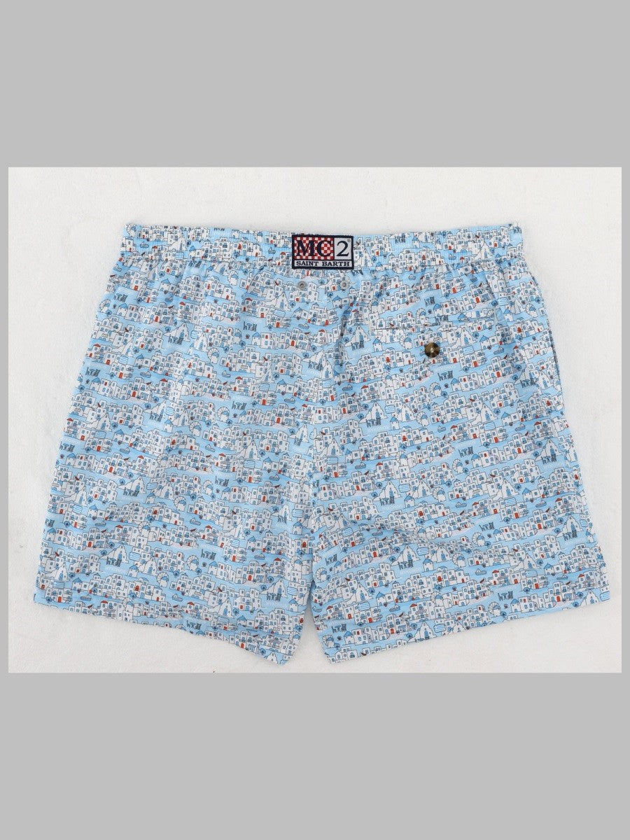 Mc2 Saint Barth Men's Costume DA Bagno Con Stampa Multicolor