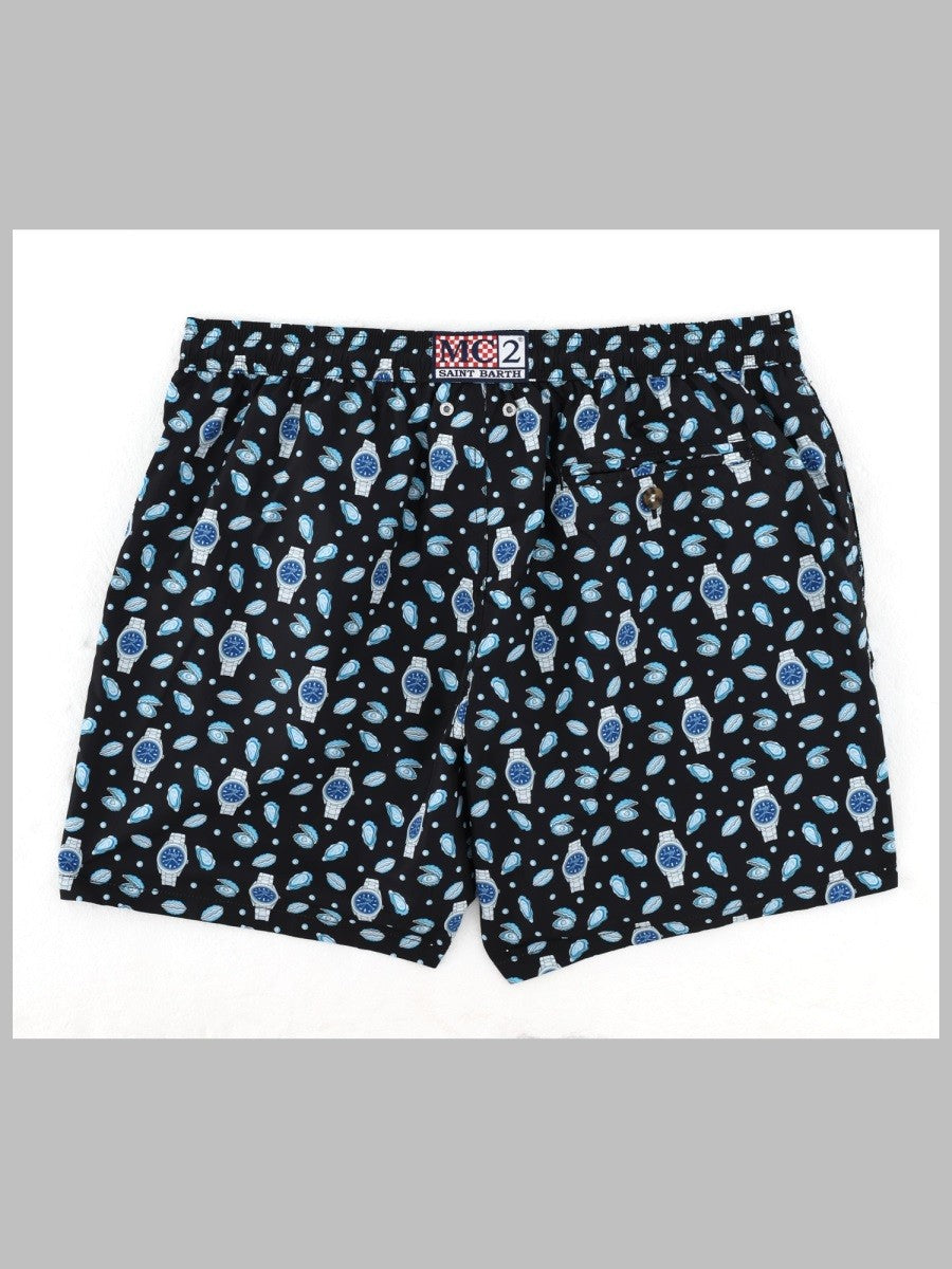 Mc2 Saint Barth Men's Costume DA Bagno Con Stampa Black