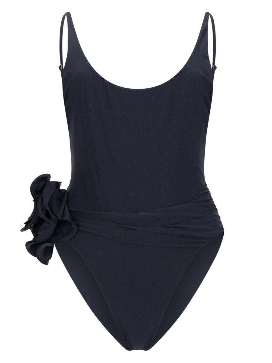 Magda Butrym Women's Costume DA Bagno Intero Con Fiore Blue