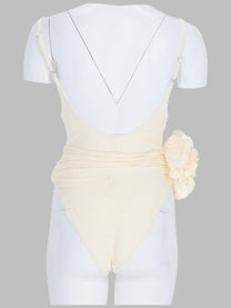 Magda Butrym Women's Costume DA Bagno Intero Con Rose Ricamate Beige
