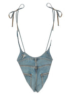 Diesel Women's One-Piece Swimsuit Denim-Effect Blue, view 3