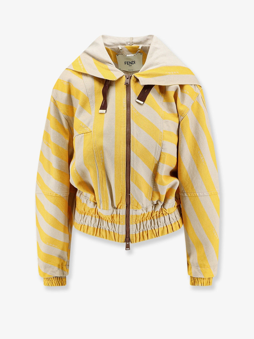 Fendi Women's Pequin Striped Jacket Yellow