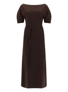 Lemaire Women's Cotton and Linen Midi Dress Brown