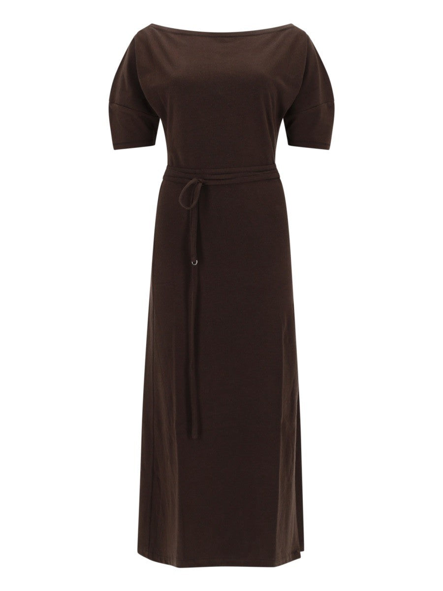 Lemaire Women's Cotton and Linen Midi Dress Brown