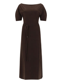 Lemaire Women's Cotton and Linen Midi Dress Brown