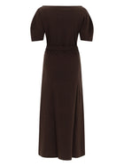 Lemaire Women's Cotton and Linen Midi Dress Brown, view 3