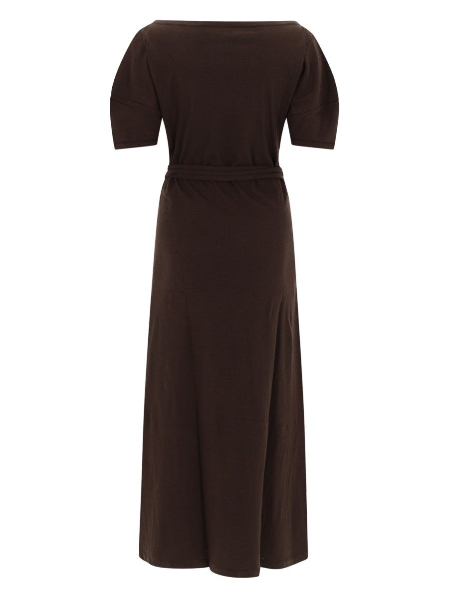 Lemaire Women's Cotton and Linen Midi Dress Brown