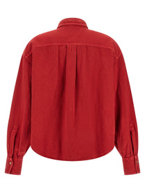 Brunello Cucinelli Cotton and Linen Shirt Red
