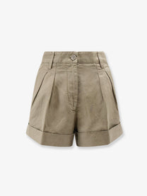 ASPESI Women's Cotton and Linen Shorts Beige