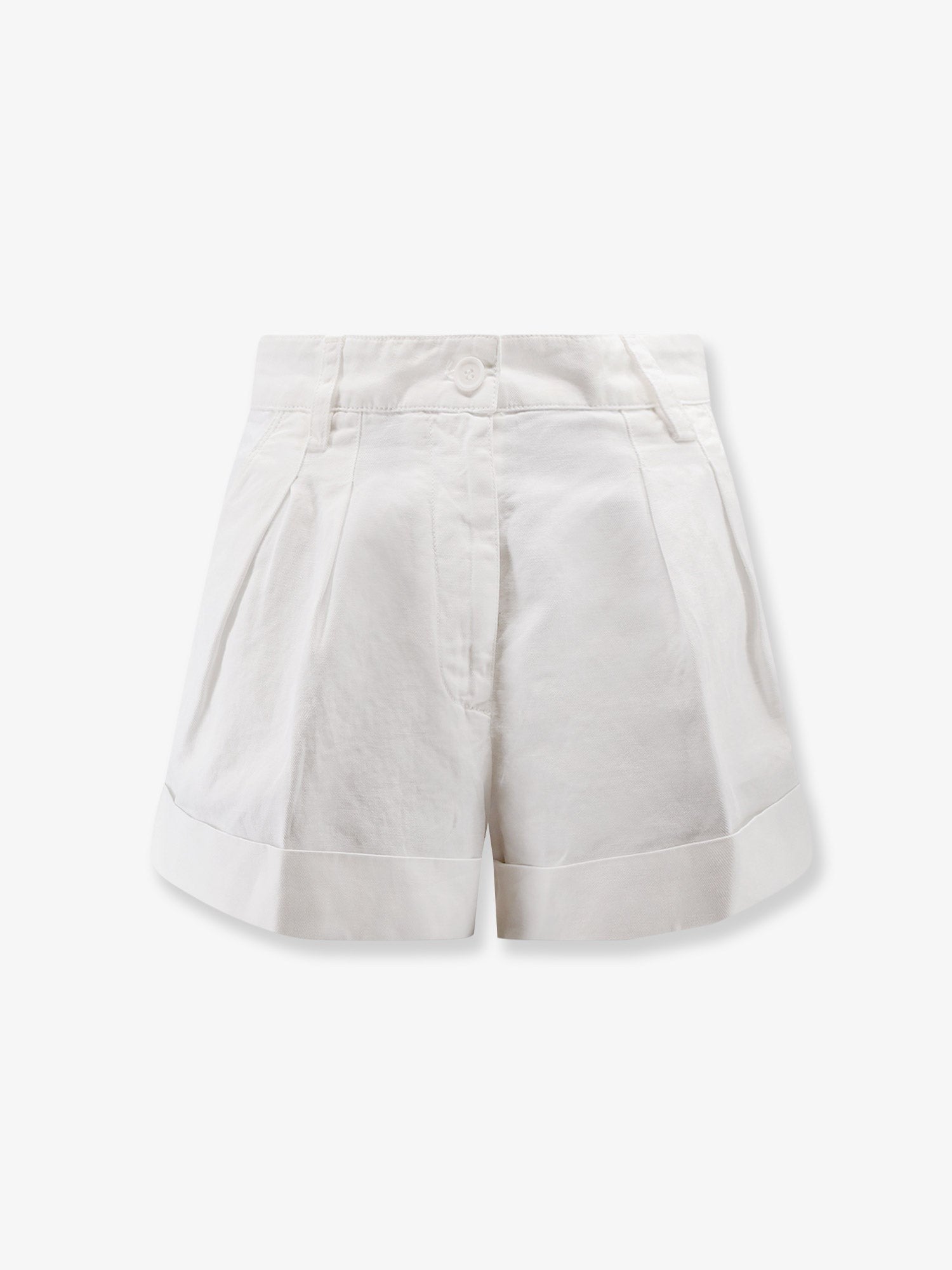 ASPESI Women's Cotton and Linen Shorts White