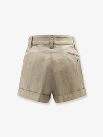 ASPESI Women's Cotton and Linen Shorts Beige