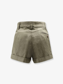 ASPESI Women's Cotton and Linen Shorts Green