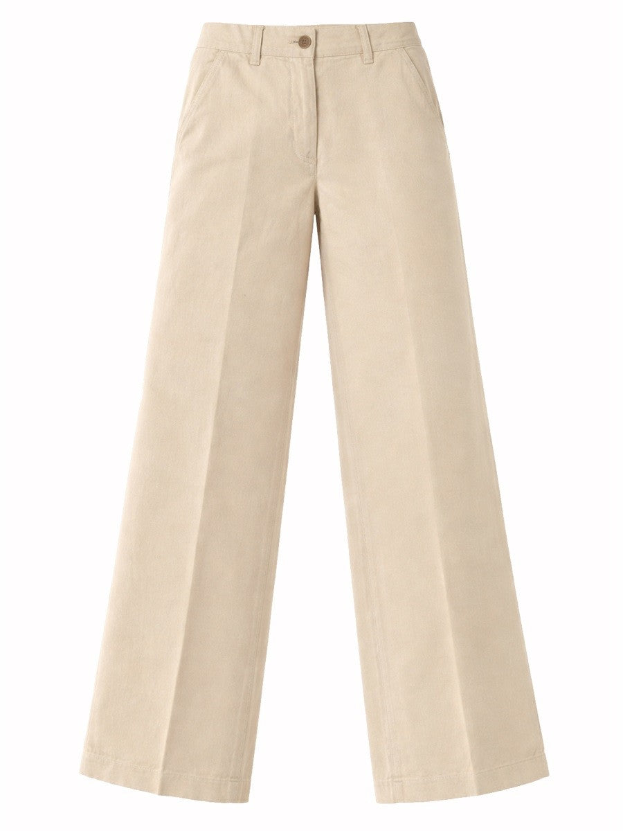 Aspesi Women's Cotton and Linen Tailored Pants Beige Aspesi