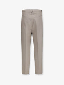 Brunello Cucinelli Men's Cotton and Linen Trousers Brown