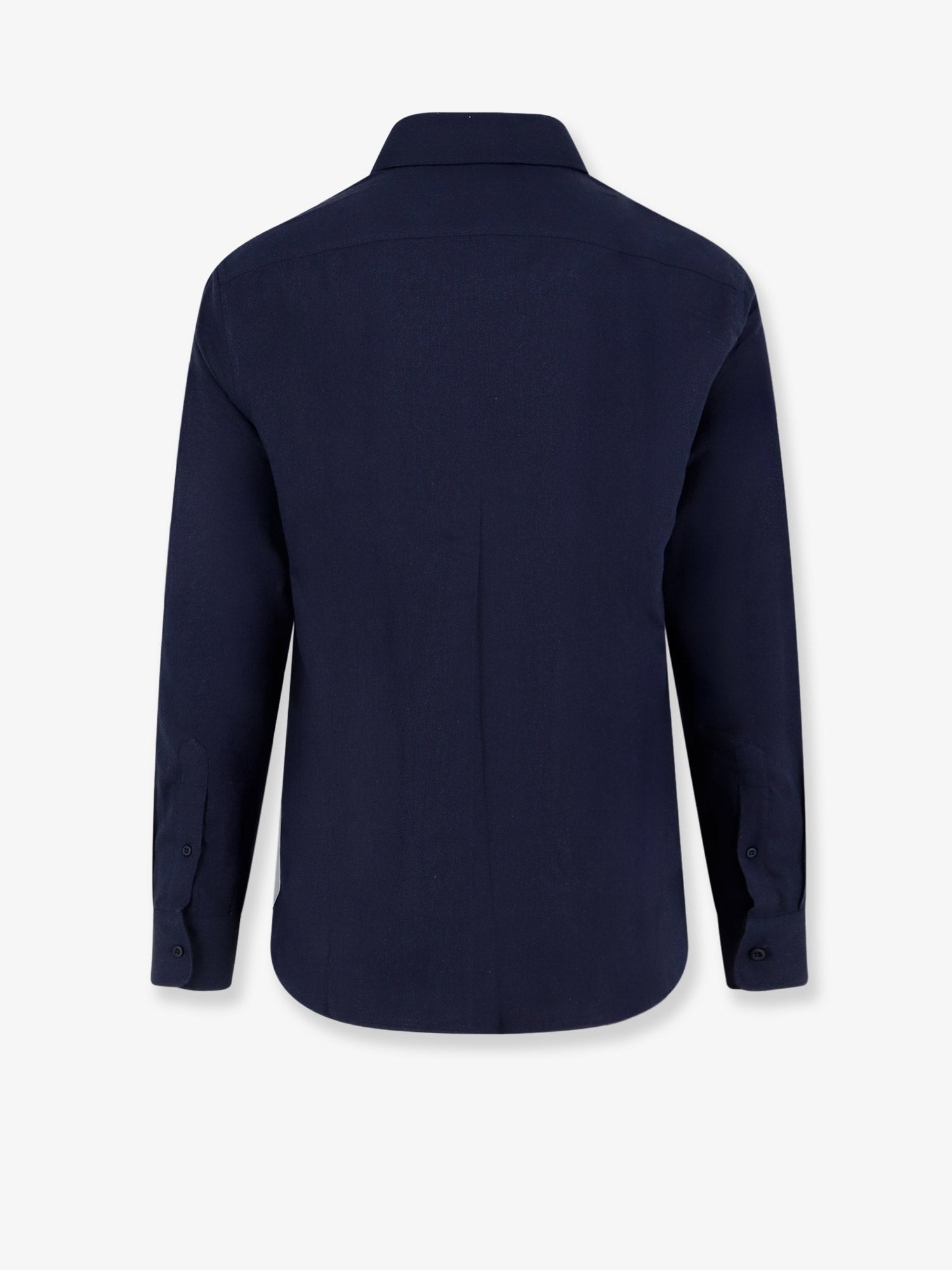 Brunello Cucinelli Men's Cotton and Lyocell Shirt Blue