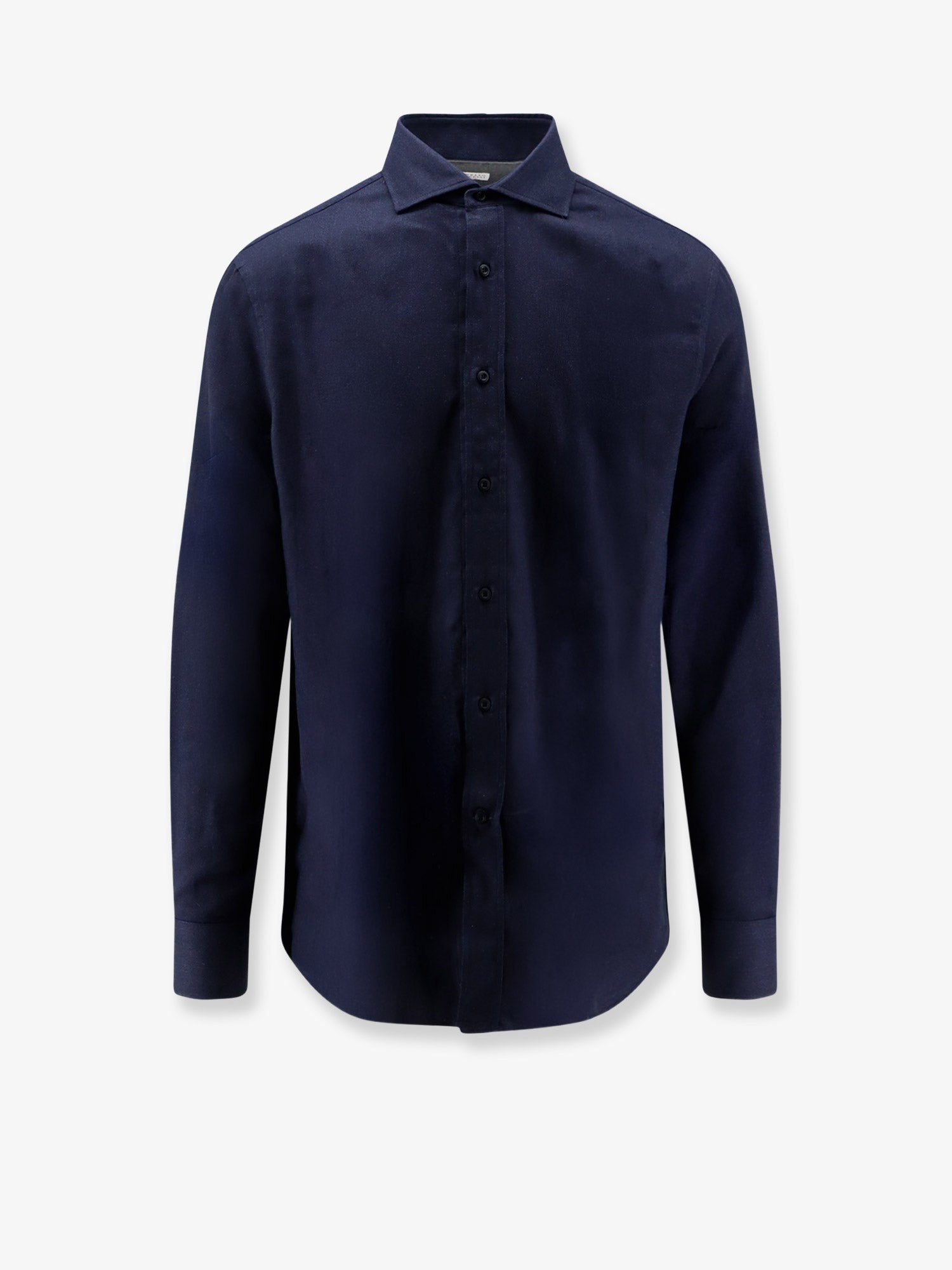 Brunello Cucinelli Men's Cotton and Lyocell Shirt Blue